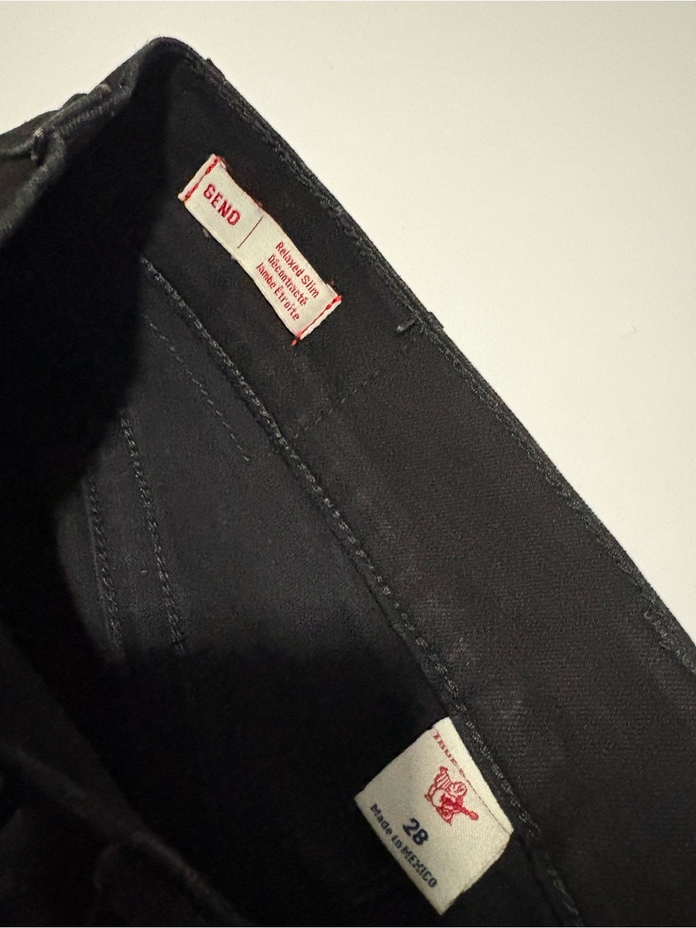 True Religion Geno Relaxed Slim Black Jeans 28 - Picture 4 of 6